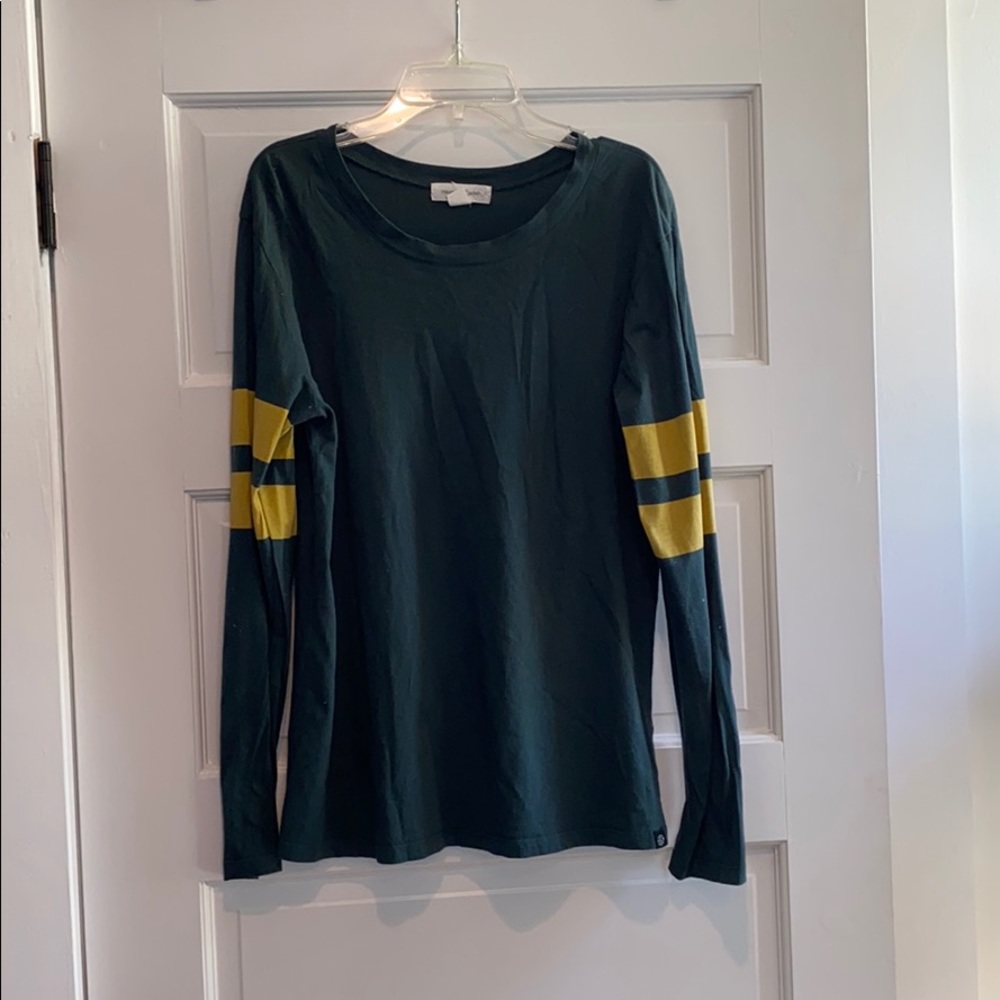 Treasure & Bond green and gold varsity long sleeve